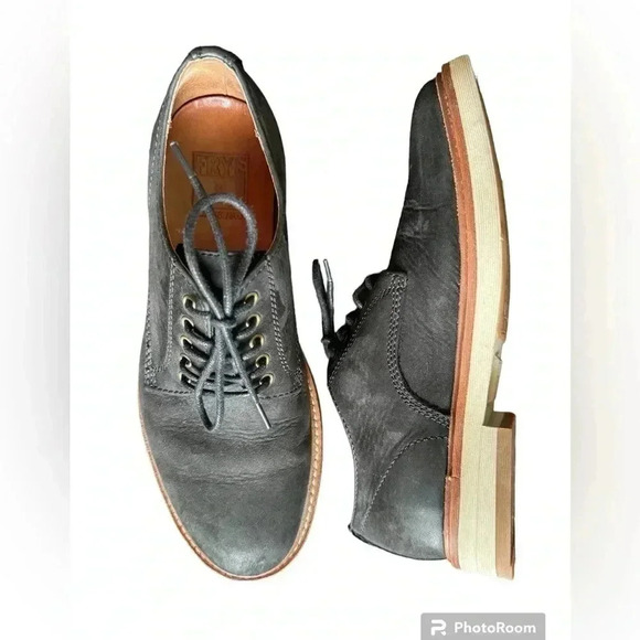 Frye Men’s Black  Leather Lace Up Oxford Flats
Shoes Size 7 - Picture 9 of 11